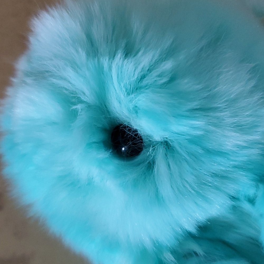 Turquoise Rabbit Fur Keychain nwot - Picture 3 of 6
